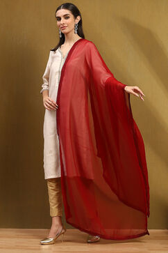 Maroon Polyester Dupatta image number 2