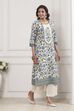 Blue Cotton Straight Kurta image number 4