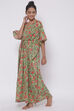 Green Cotton Printed Loungewear Kaftan image number 3