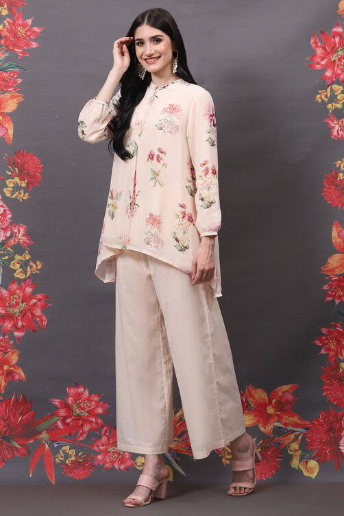 Rohit Bal Off White Viscose Co-ord Set image number 0
