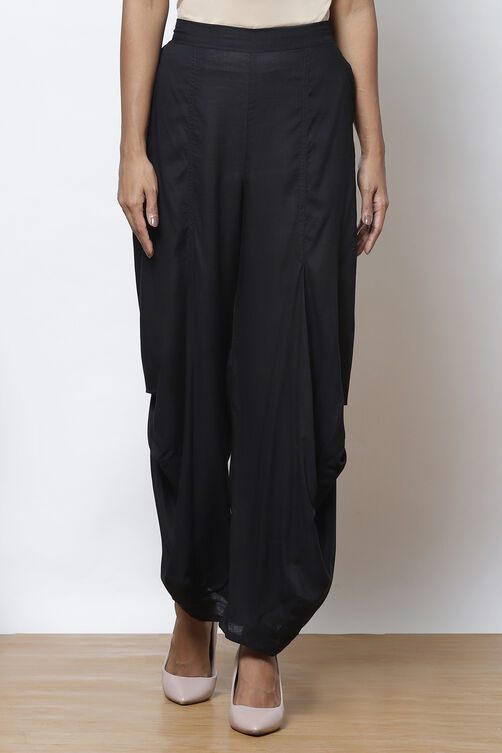 Black LIVA Dhoti Pants image number 0