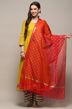 Red Polyester Dupatta image number 0