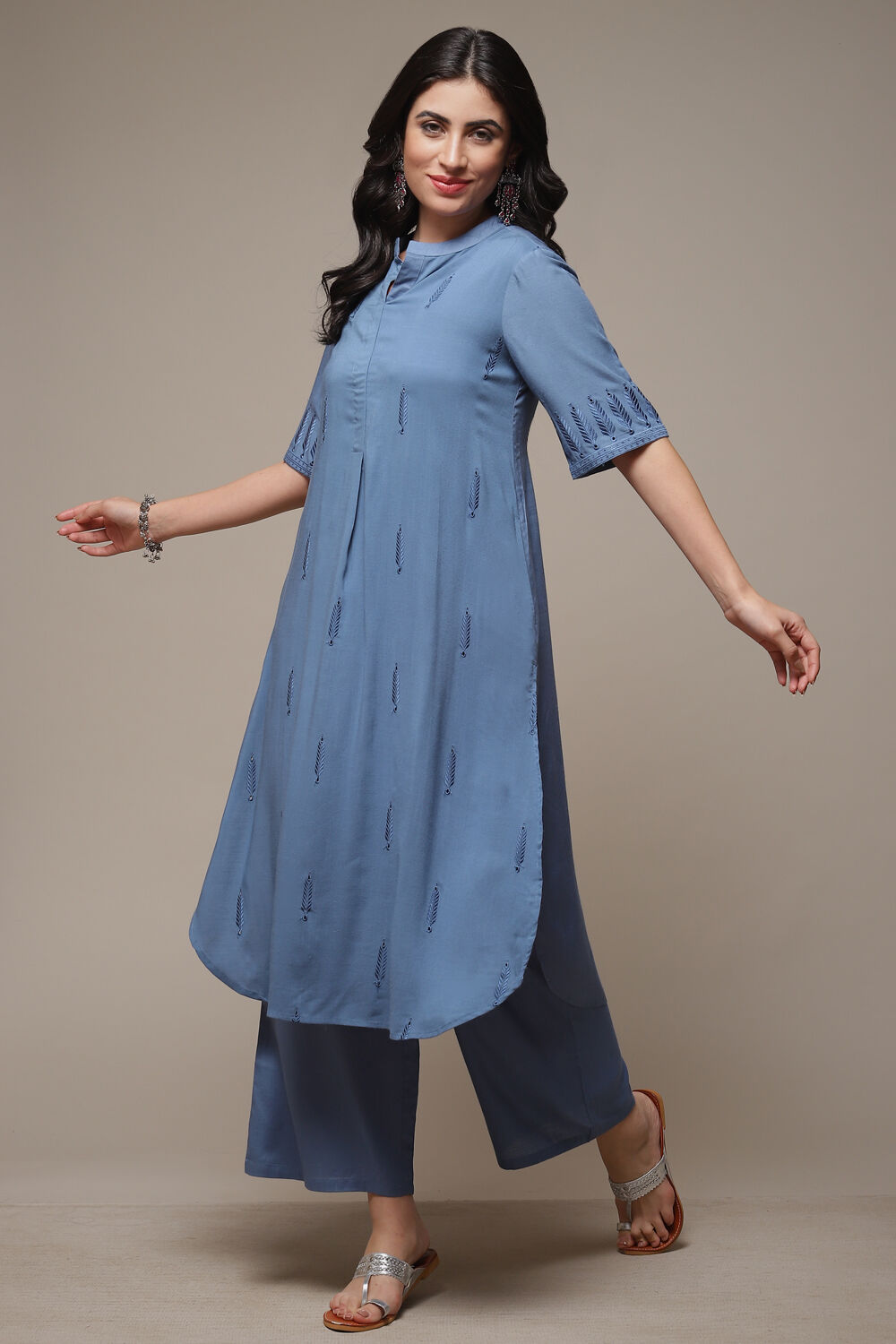 Blue LIVA Straight 2 Piece Set image number 0