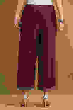 Red Polyester Straight Palazzo Pants image number 4