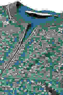 Teal Cotton Flared Printed Dress image number 1