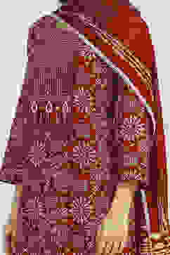 Red Cotton Printed Embroidered Unstitched Suit Set image number 2