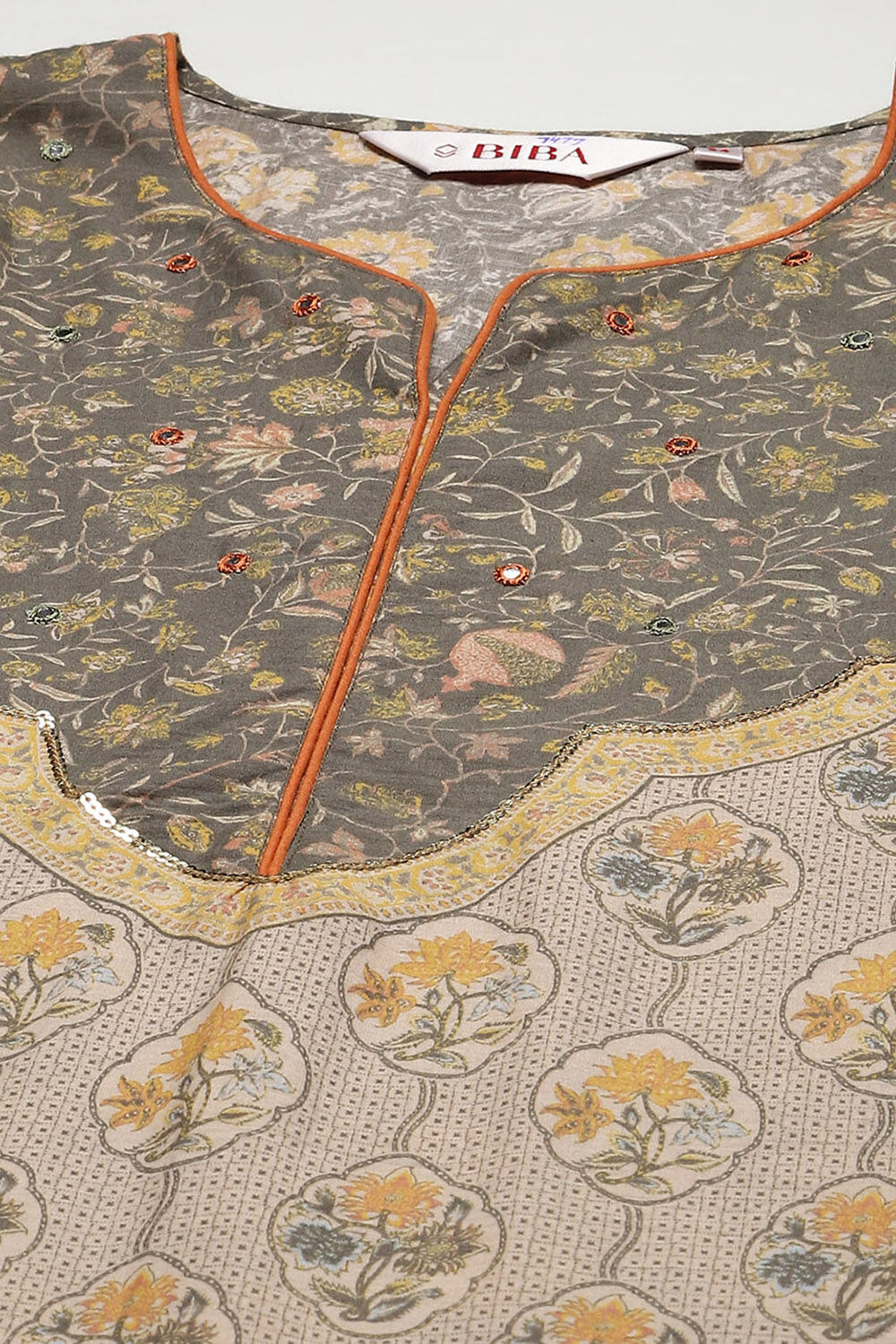 Red Cotton Blend Straight Printed Kurta Narrow Palazzo Suit Set image number 1