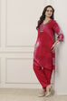 Pink Viscose Rayon Straight Suit Set