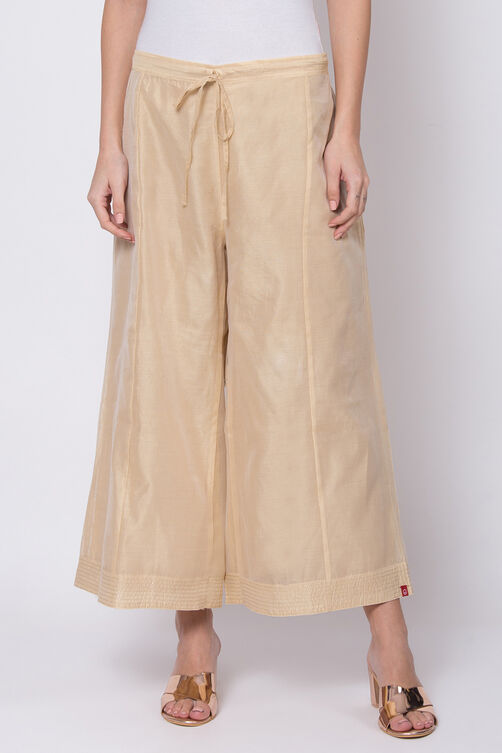 Beige Poly Cotton Palazzo image number 0