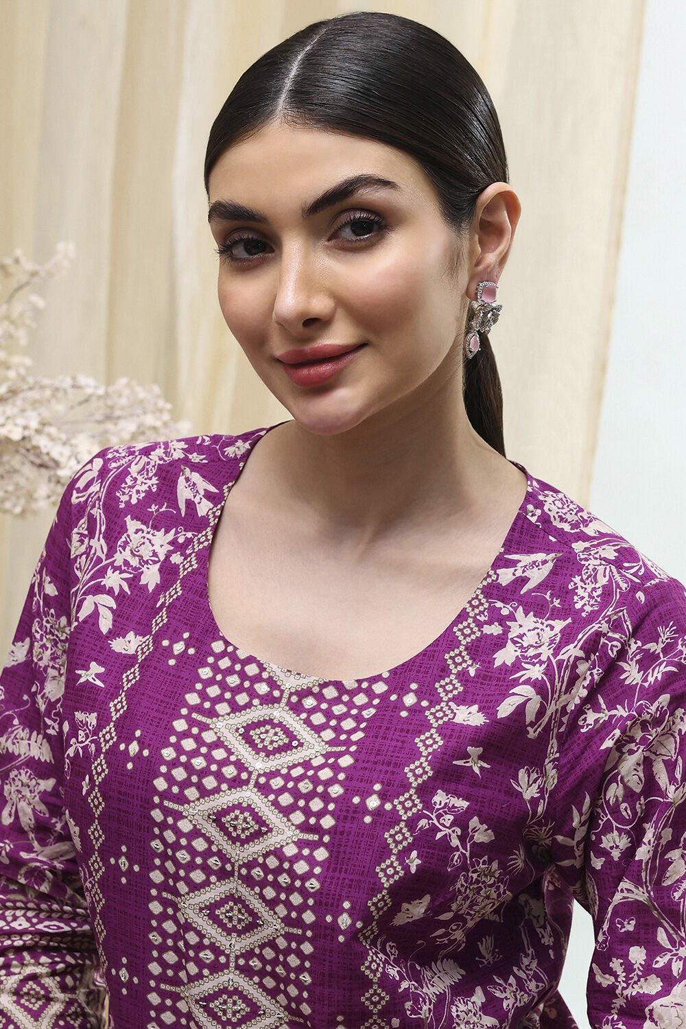 Light Pink Alloy Drop & Danglers image number 3