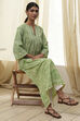 Green Pure Cotton Printed Straight Kurta image number 6
