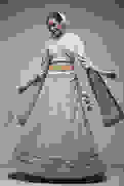 Mint Green Nylon Lehenga Set image number 0