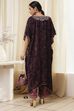 Purple Art Silk A-Line Kurta Palazzo Suit Set image number 4