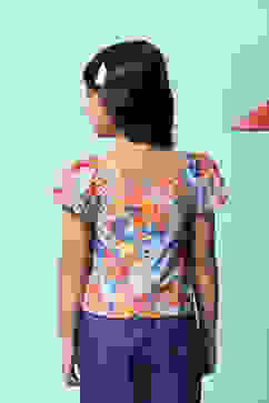 Blue Cotton Short Top image number 4