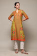 Pink Cotton Straight Printed Kurta image number 0