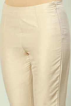 Gold Art Silk Cotton Narrow Pant image number 1
