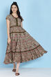 Sage Green Cotton Fusion Wear Dress