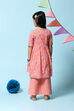 Peach Cotton Straight Printed Kurta Set image number 4