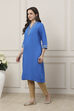 Red Viscose Lace Embroidery Straight Kurta image number 2