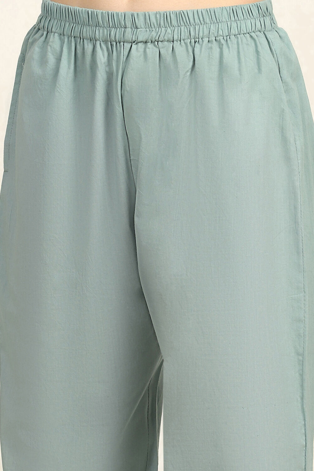 Teal Cotton Embroidered Unstitched Suit Set image number 3