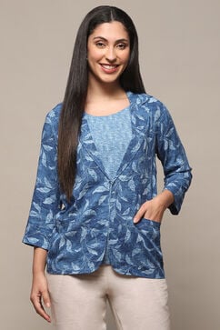 Electric Blue Rayon Straight Jacket image number 6