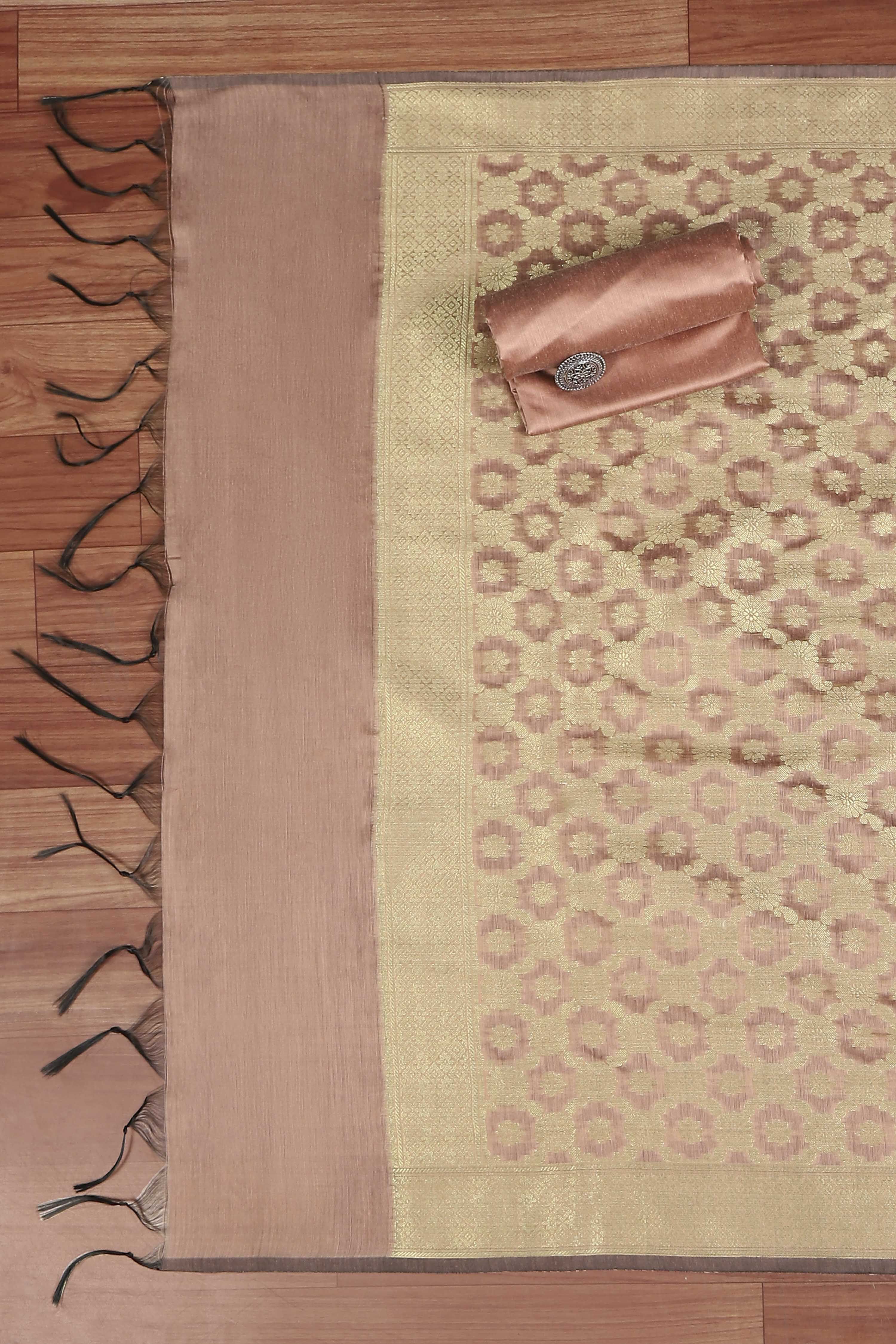 Mauve Cotton Printed Embroidered Unstitched Suit Set image number 3