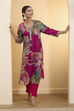 Berry Pink Poly Viscose Straight Kurta