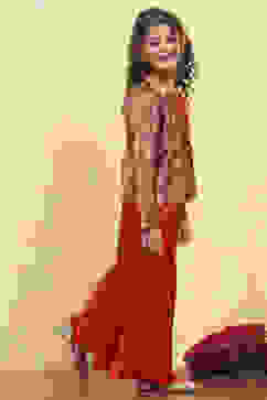 Pink Brocade Yarndyed Fitted 3 Piece Set image number 5