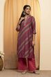 Purple Poly Viscose Straight Kurta image number 5