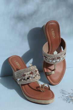 Beige Embellished Sandals image number 0