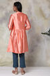 Peach Art Silk Solid Kurti image number 5