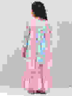 Blue Viscose Flared Kurta Garara Suit Set image number 4