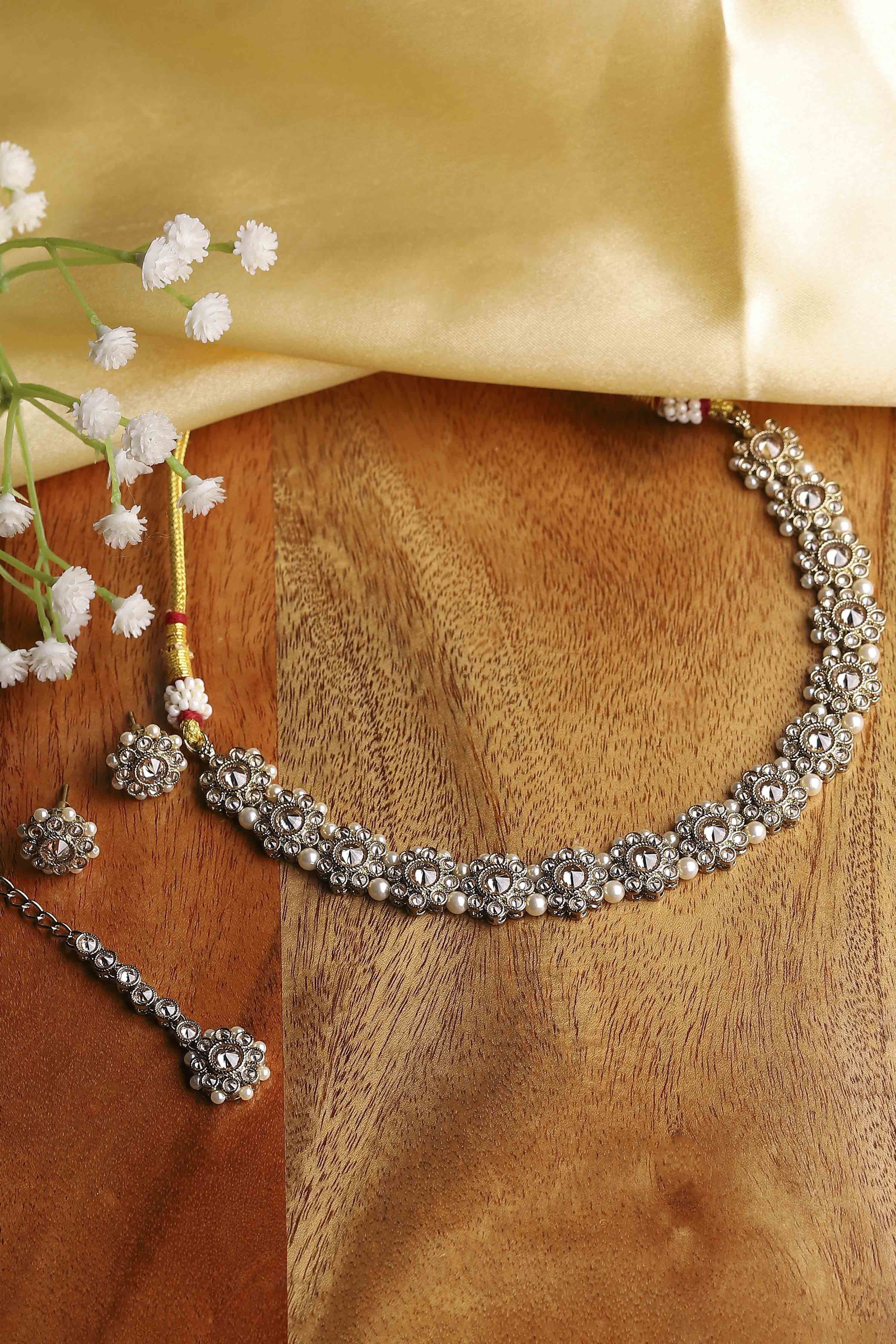 Champagne Alloy Necklace Set image number 0