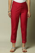 Berry Pink Art Silk Yarndyed Pants image number 1