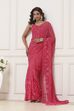 Pink Poly Georgette Regular Saree image number 6