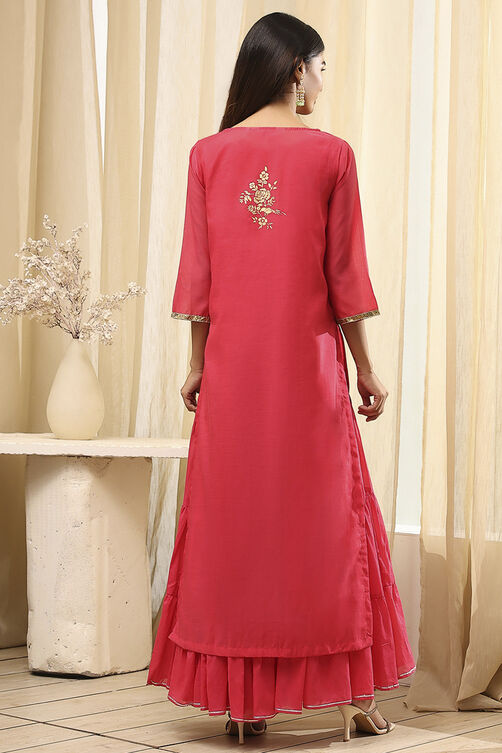 Black Poly Chanderi  Dress image number 5