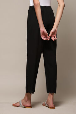 Black Cotton Flax Pant image number 4