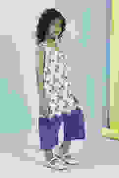 White and Blue Cotton Embroidered Straight Kurta Set image number 5