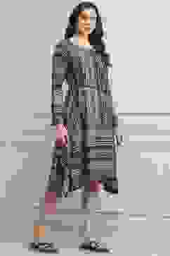 Indigo Blue Acrylic Printed Dress image number 4