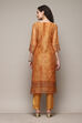 Mustard Chanderi Unstitched Suit Set image number 5