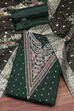 Botle Green Tissue Chanderi Embroidered Unstitched Suit Set image number 0
