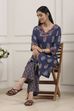 Blue Viscose Rayon Straight Kurta Palazzo Set image number 0