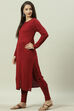 Berry Acrylic Straight Yarndyed Kurta image number 2