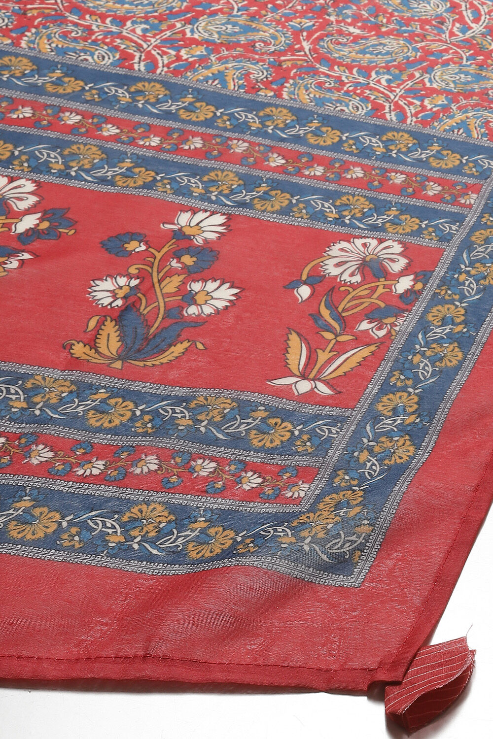 Maroon Art Silk Unstitched Suit Set image number 4