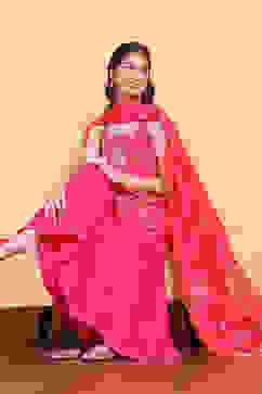 Pink Floral Printed Straight Suit Set image number 0