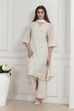 Ivory Poly Chanderi Embroidered Straight Suit Set image number 8