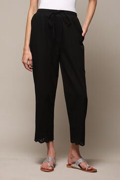 Black Cotton Flax Pant image number 5