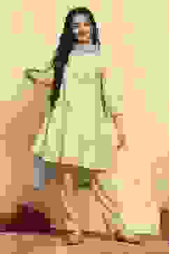 Beige Viscose Blend Kalidar Suits image number 6