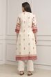 Off-White Cotton Floral Printed Straight Suit Set image number 4