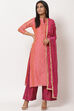 Rani Pink Embroidered Easy Stitch Suit Set image number 0